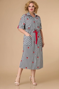 Платье 1592 черный + красный Svetlana Style