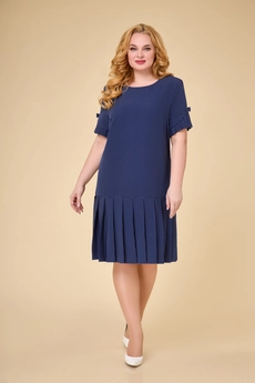 Платье 1625 синий + горох Svetlana Style