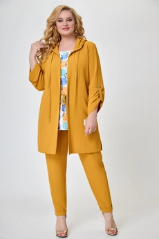 Костюм брючный 1633 горчичный Svetlana Style