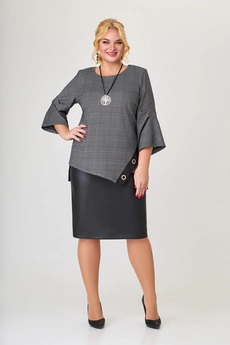 Костюм с юбкой 1642 клетка Svetlana Style