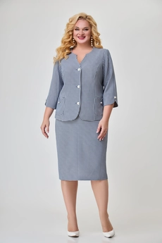 Костюм с юбкой 1728 синий + узор Svetlana Style