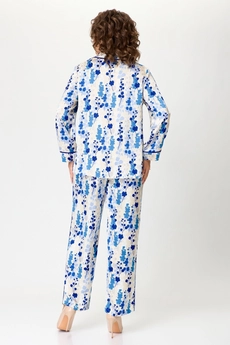 Костюм брючный 1767 голубой принт Svetlana Style