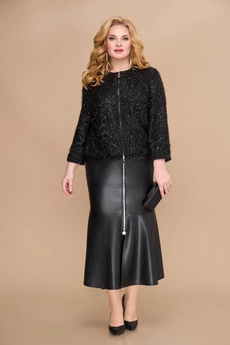 Костюм с юбкой 1814 черный Svetlana Style