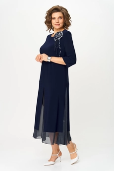 Платье 1958 синий + принт Svetlana Style
