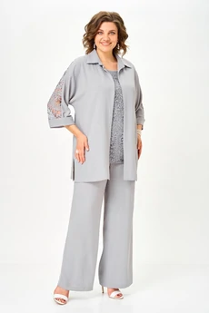 Костюм брючный 2025 серый Svetlana Style