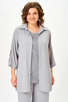 Костюм брючный 2025 серый Svetlana Style