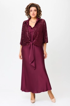 Костюм с платьем 2033 бордовый Svetlana Style
