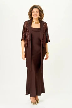 Костюм с платьем 2033 шоколад Svetlana Style