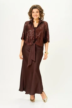 Костюм с платьем 2033 шоколад Svetlana Style