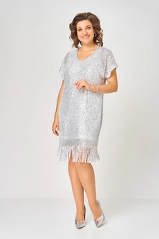 Платье 2046 белое серебро Svetlana Style