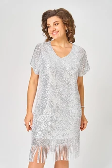 Платье 2046 белое серебро Svetlana Style