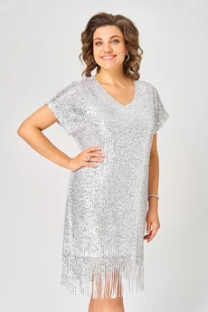 Платье 2046 белое серебро Svetlana Style