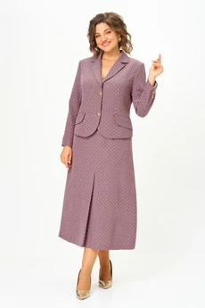 Костюм с юбкой 2140 какао + горох Svetlana Style