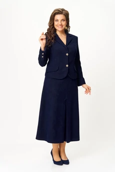 Костюм с юбкой 2140 синий Svetlana Style