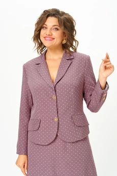 Костюм с юбкой 2140 какао + горох Svetlana Style