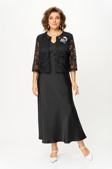 Костюм с платьем 2144 черный Svetlana Style