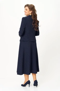 Костюм с юбкой 2174 синий + горох Svetlana Style