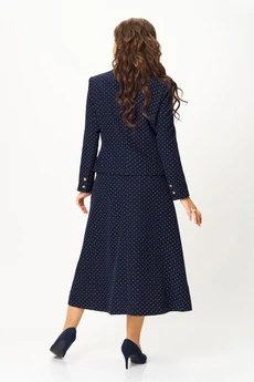 Костюм с юбкой 2174 синий + горох Svetlana Style