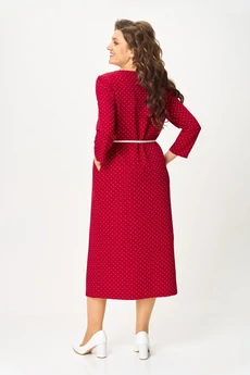 Платье 2176 бордовый + горох Svetlana Style