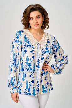 Блузка 2304 голубой принт Svetlana Style