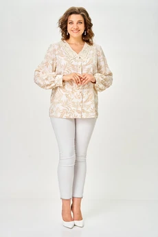 Блузка 2304 бежевые листики Svetlana Style