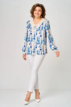 Блузка 2304 голубой принт Svetlana Style