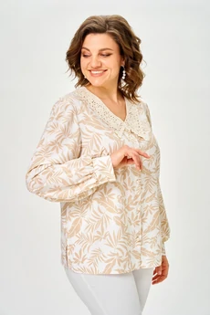 Блузка 2304 бежевые листики Svetlana Style