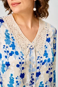 Блузка 2304 голубой принт Svetlana Style