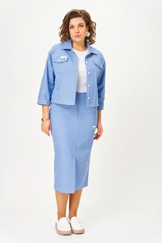 Костюм с юбкой 2315 голубой Svetlana Style