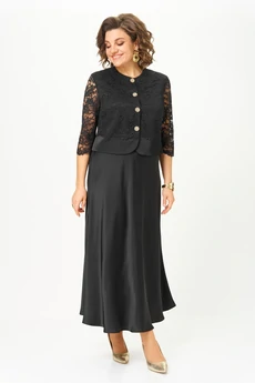 Костюм с юбкой 2316 черный Svetlana Style