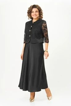 Костюм с юбкой 2316 черный Svetlana Style