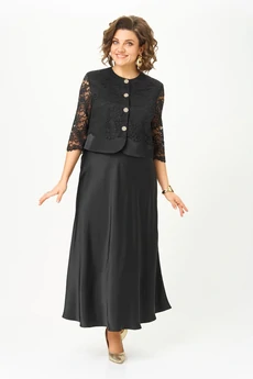 Костюм с юбкой 2316 черный Svetlana Style