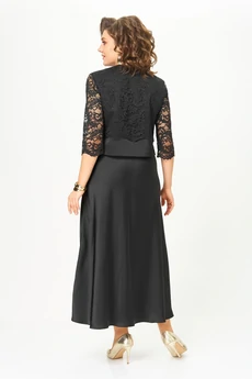Костюм с юбкой 2316 черный Svetlana Style