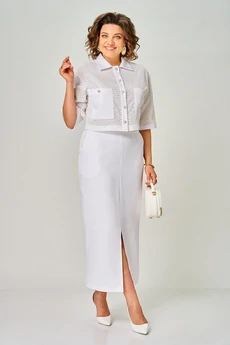 Костюм с юбкой 2345 белый Svetlana Style