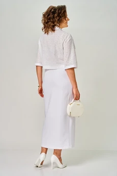 Костюм с юбкой 2345 белый Svetlana Style