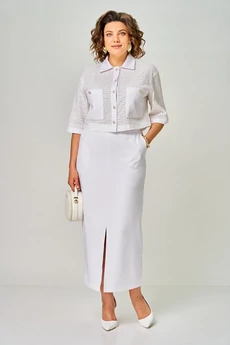 Костюм с юбкой 2345 белый Svetlana Style