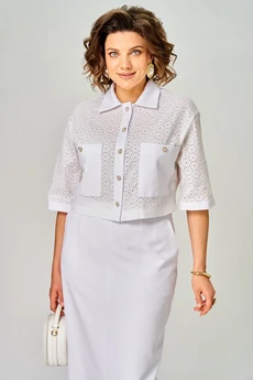 Костюм с юбкой 2345 белый Svetlana Style