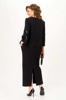 Костюм с юбкой 2348 черный Svetlana Style