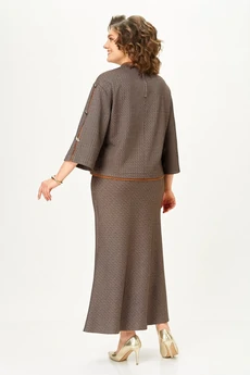 Костюм с юбкой 2350 коричневый Svetlana Style
