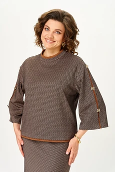 Костюм с юбкой 2350 коричневый Svetlana Style