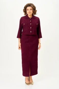 Костюм с юбкой 2352 бордовый Svetlana Style