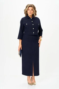 Костюм с юбкой 2352 синий Svetlana Style