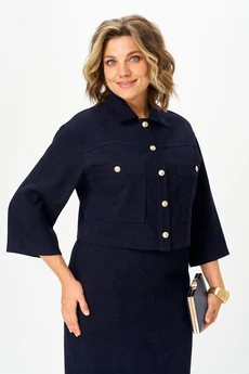 Костюм с юбкой 2352 синий Svetlana Style