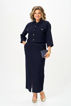 Костюм с юбкой 2352 синий Svetlana Style
