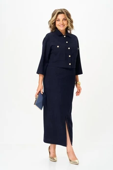 Костюм с юбкой 2352 синий Svetlana Style