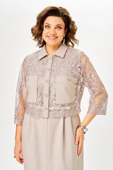 Костюм с платьем 2357 бежевый Svetlana Style
