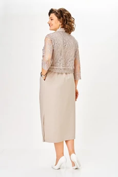 Костюм с платьем 2357 бежевый Svetlana Style
