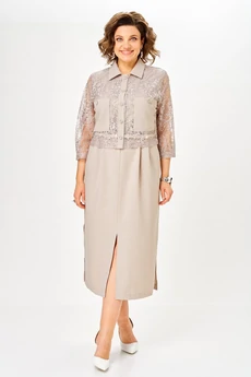 Костюм с платьем 2357 бежевый Svetlana Style