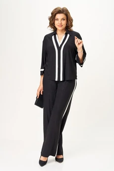 Костюм брючный 2365 черный блеск Svetlana Style