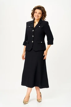 Костюм с юбкой 2370 черный Svetlana Style